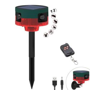 Solar Motion Sensor Alarm with Barking Dog Sound