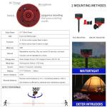 Solar Motion Sensor Alarm with Barking Dog Sound