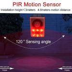 Solar Motion Detector Alarm with Dog & Gun Sounds