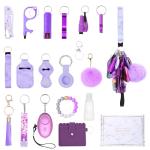 Personal Alarm Keychain Set for Women - Purple