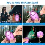 Personal Alarm Keychain Set for Women - Purple
