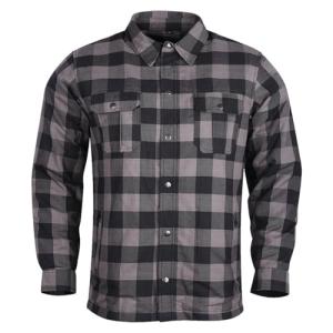 Men's Armored Flannel Biker Shirt with Pockets