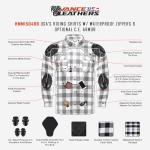 Men's Armored Flannel Biker Shirt with Pockets