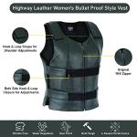 Women's Tactical Leather Motorcycle Vest for Bikers
