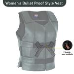Women's Tactical Leather Motorcycle Vest for Bikers