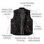 Men's Concealed Carry Vest with Holsters - Onyx