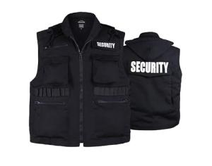 Men's Security Vest with 8 Pockets - Black