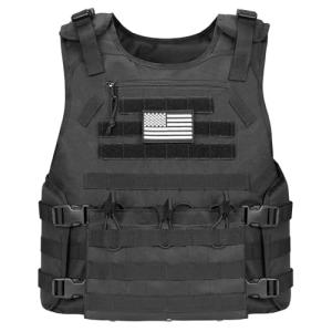 CVLIFE Black Tactical Vest with Adjustable Belt