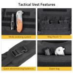 CVLIFE Black Tactical Vest with Adjustable Belt