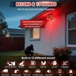 Solar Motion Sensor Alarm with Sound & Strobe Light