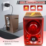 Solar Motion Sensor Alarm with Sound & Strobe Light