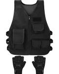 Kids Tactical Combat Vest with Fingerless Gloves