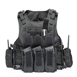 YAKEDA Black Tactical Airsoft Vest for Men
