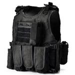 YAKEDA Adjustable Tactical Airsoft Vest in Black