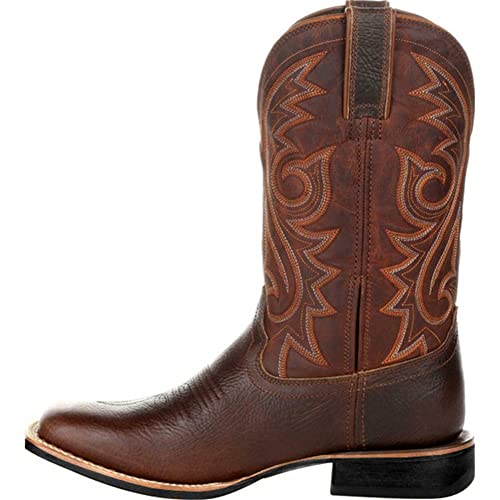 Authentic Vintage Cowboy Boots with Embroidery for Men