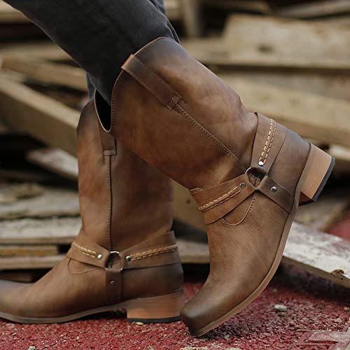 Vintage Western Cowboy Boots - Brown (Size 44)