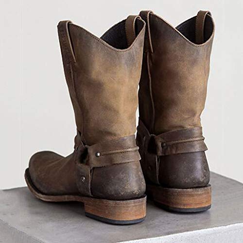 Vintage Western Cowboy Boots - Brown (Size 44)