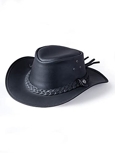 Black Water-Resistant Lakeland Leather Outback Hat