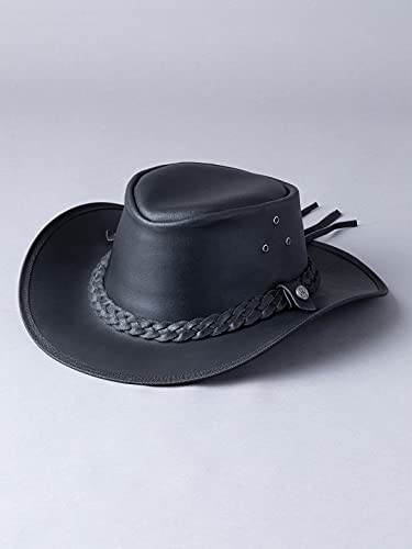 Black Water-Resistant Lakeland Leather Outback Hat