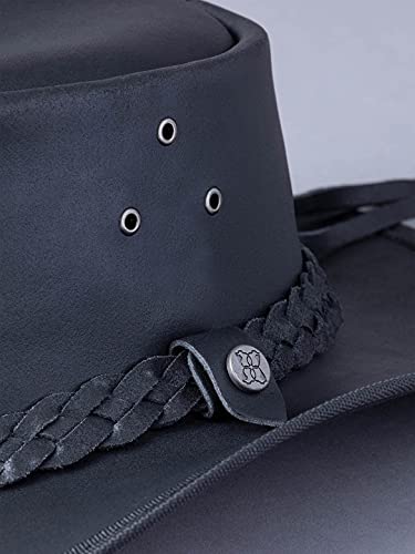 Black Water-Resistant Lakeland Leather Outback Hat