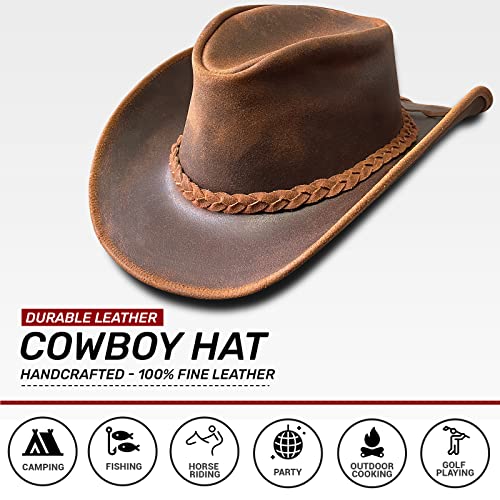 Handcrafted Leather Cowboy Hat for Men and Women