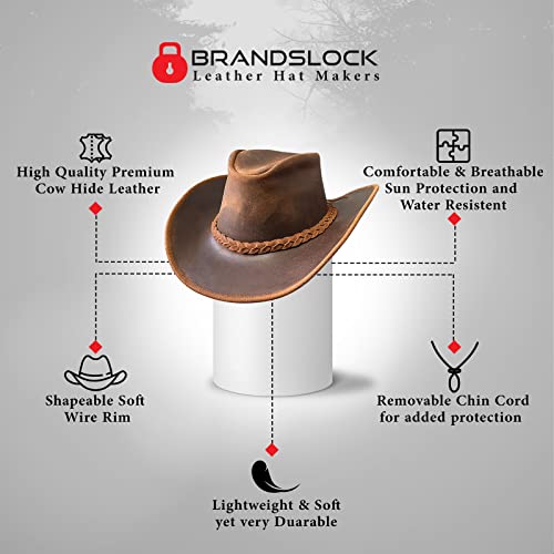 Handcrafted Leather Cowboy Hat for Men and Women