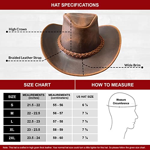 Handcrafted Leather Cowboy Hat for Men and Women
