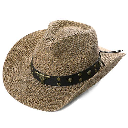 Leather Cowboy Hat with Chin Strap