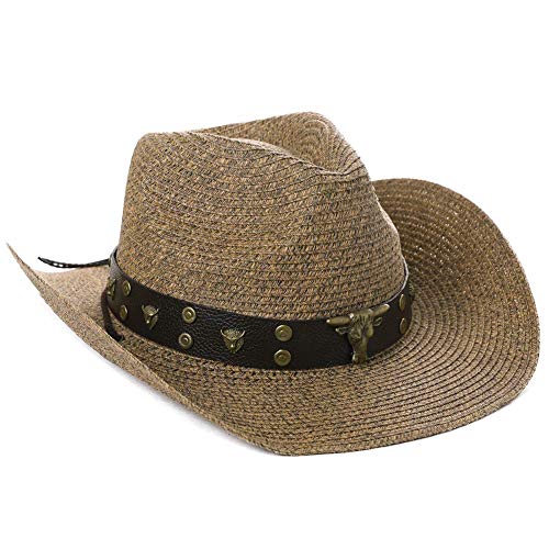 Leather Cowboy Hat with Chin Strap