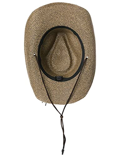 Leather Cowboy Hat with Chin Strap