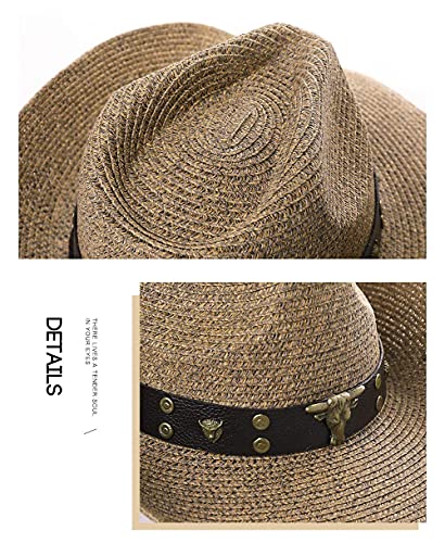 Leather Cowboy Hat with Chin Strap