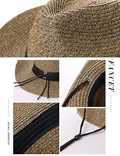 Leather Cowboy Hat with Chin Strap