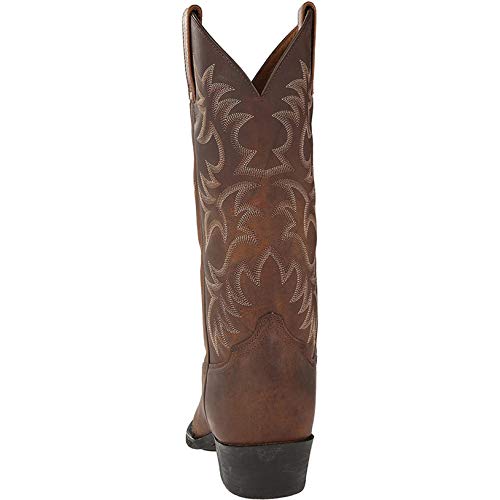 Men's Brown Western Cowboy Boots with Embroidery Pattern