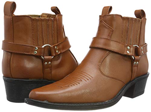 US Brass Tan Cuban Heel Cowboy Boots