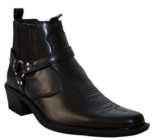 Men's Cuban Heel Cowboy Boots - Black