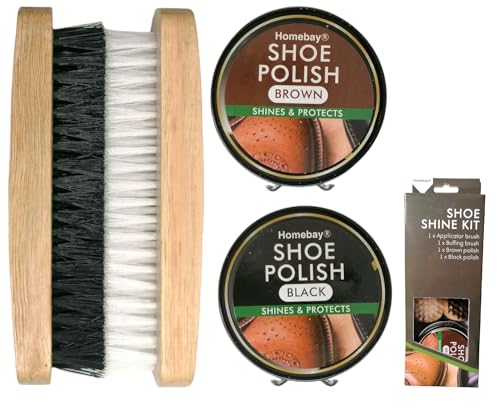 Traditional Leather Cowboy Boot Brush Set