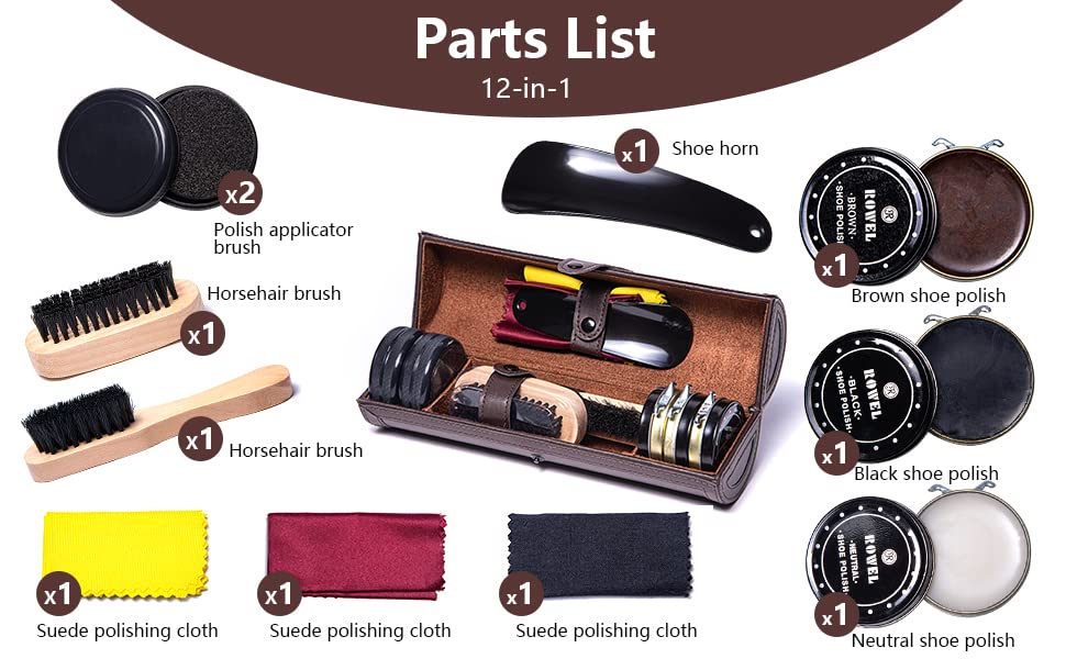 12-Piece Deluxe Shoe Care Kit for Men's Boots