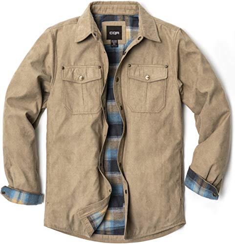 Men's Flannel Lined Cowboy Tan Shirt Jacket