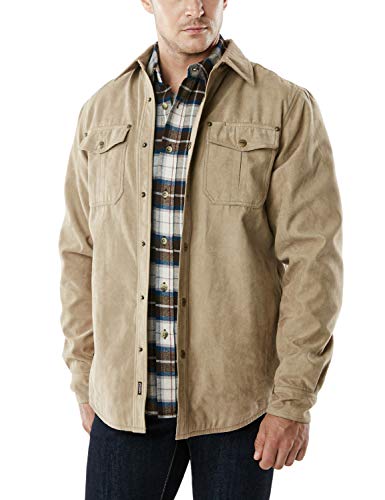 Men's Flannel Lined Cowboy Tan Shirt Jacket