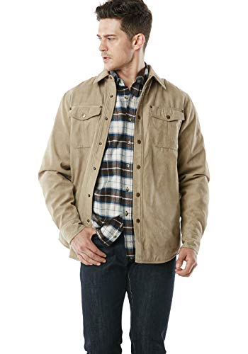 Men's Flannel Lined Cowboy Tan Shirt Jacket