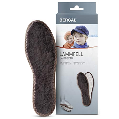 BERGAL Lammfell Kinder Comfort Insole, Brown (Dunkelbraun), 32 EU