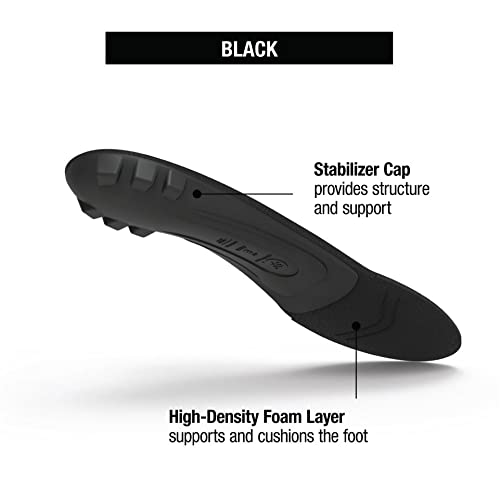 Men's Flexible Thin Insole, BLACK