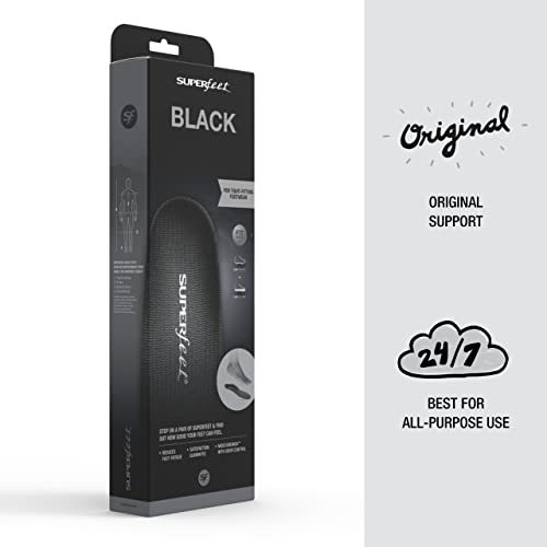 Men's Flexible Thin Insole, BLACK