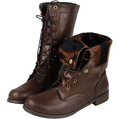 Wealsex Men's Vintage Cowboy Boots (Brown UK 7)