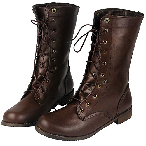 Wealsex Men's Vintage Cowboy Boots (Brown UK 7)