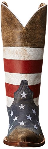 ROPER Men's American Flag Western Boot, Brown, 5 UK
