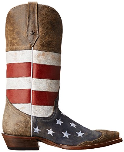 ROPER Men's American Flag Western Boot, Brown, 5 UK