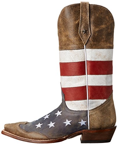 ROPER Men's American Flag Western Boot, Brown, 5 UK