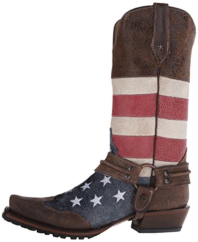 ROPER Men's American Biker Harness Boot, Brown, Wide