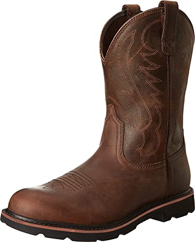 Embroidered Mid-Calf Men's Cowboy Boots